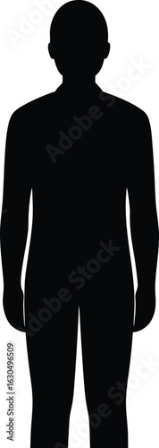 Single person relaxed pose silhouette isolated on transparent background