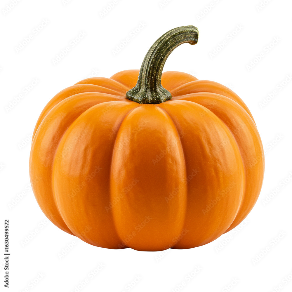 Obraz premium Orange pumpkin with textured skin on white background 