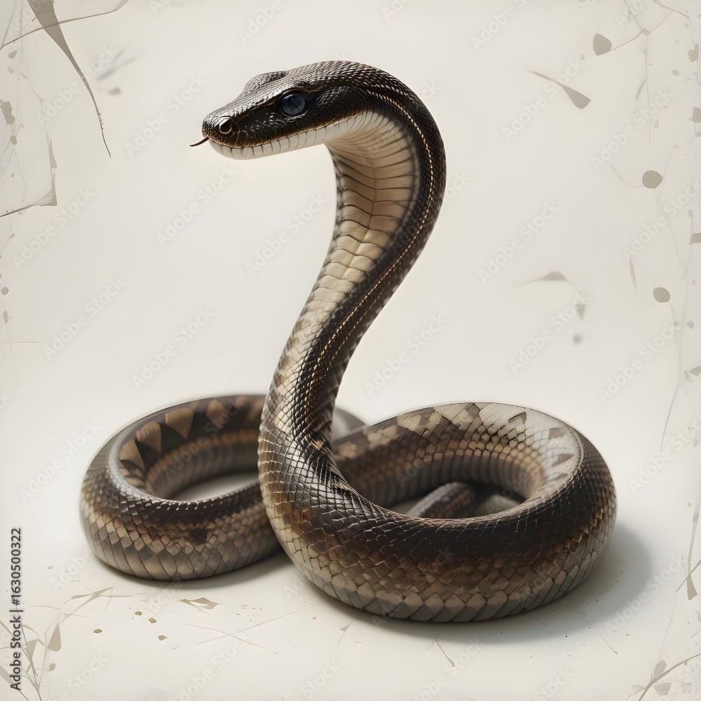 Fototapeta premium snake on a white background