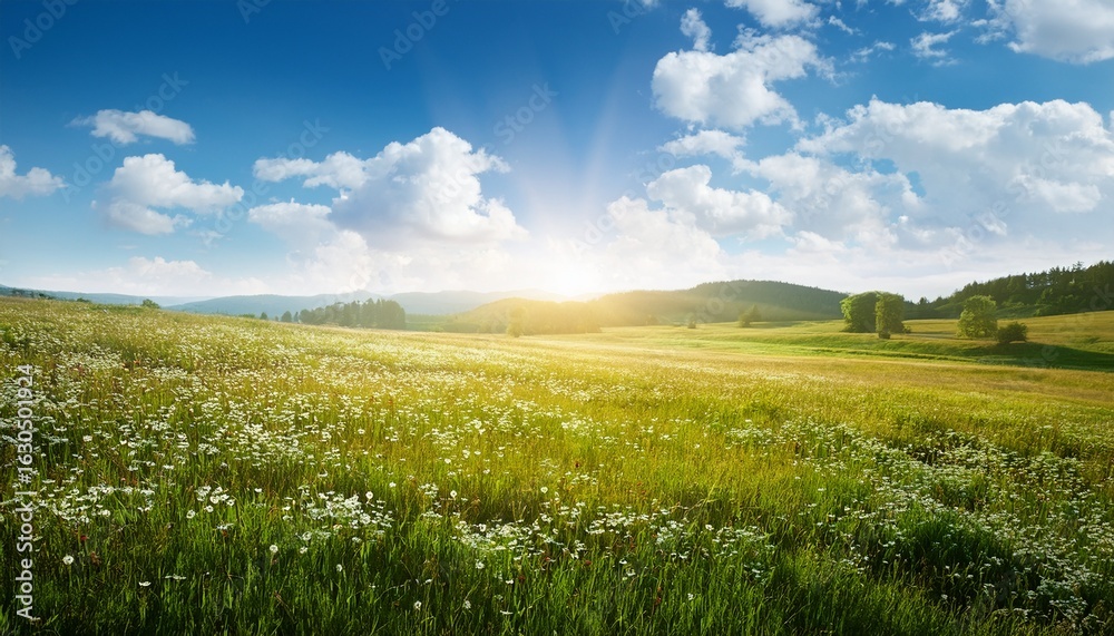 Fototapeta premium sunny meadow landscape