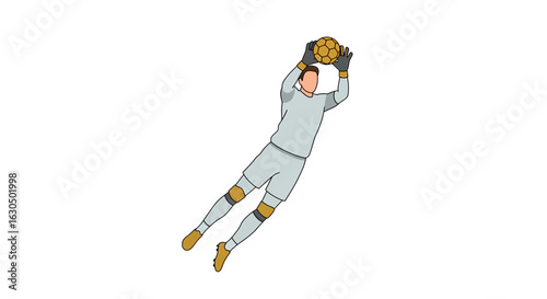 Soccer Goalie Making a Save
