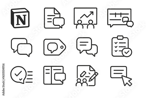 Simple line icons for business and communication applications