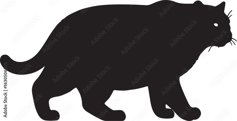 Obraz premium Pampas Cat Solid Vector Silhouette