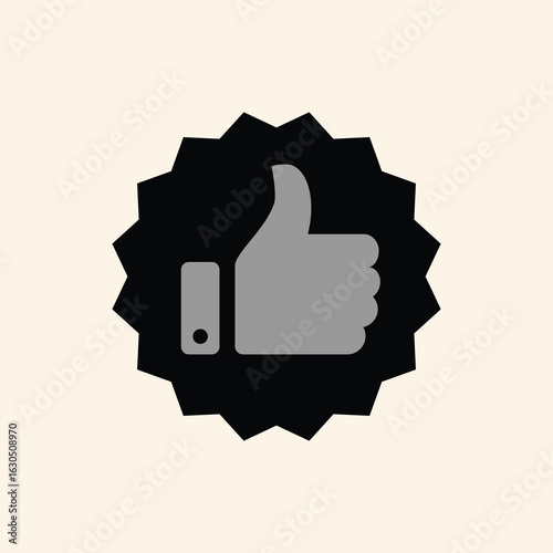 Get instant validation with this modern thumbs up badge for your product or service promotion