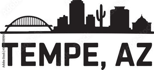 Tempe Arizona Skyline Silhouette