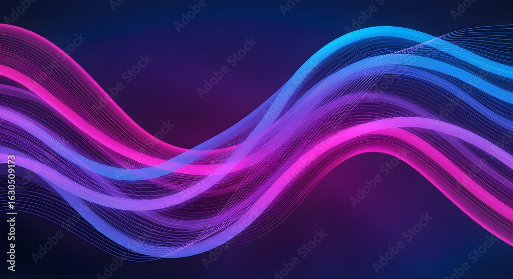 Naklejka premium Fundo abstrato moderno com ondas gradientes rosa e azul para design gráfico e apresentações digitais