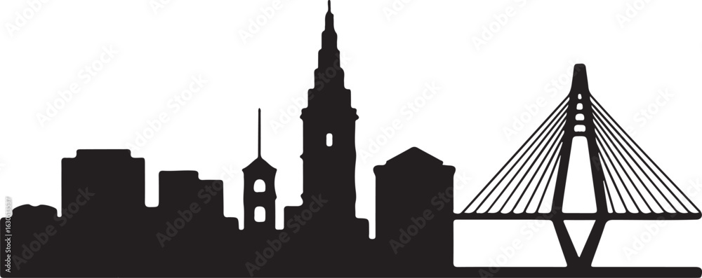 Fototapeta premium Charleston South Carolina Skyline Silhouette