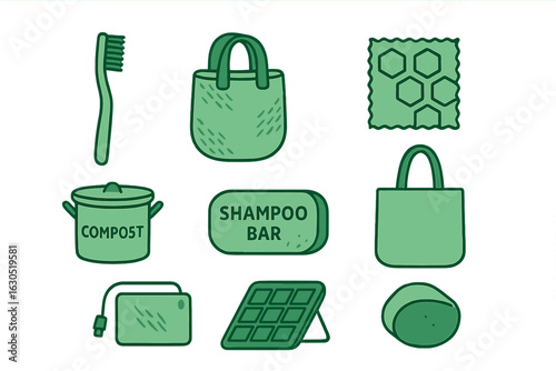 Eco-friendly items for sustainable living and reducing waste during everyday activities