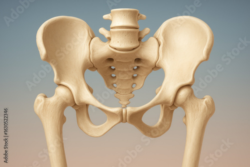 Human Pelvis and Hip Bones Anatomy Illustration for Medical Education [Illustration]