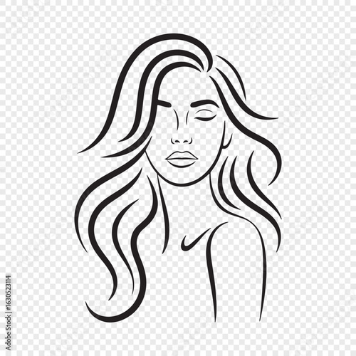 woman with long hair vector