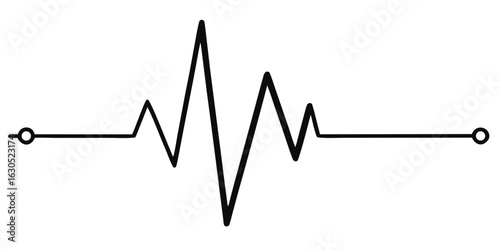 Black Heartbeat Pulse Line Icon