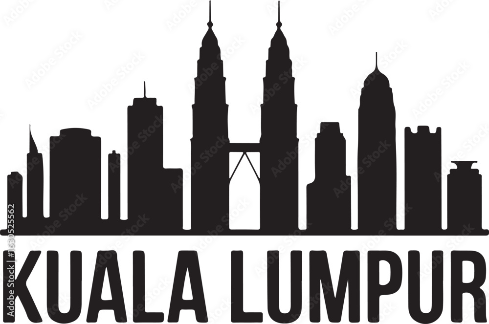 Fototapeta premium Kuala Lumpur Skyline Silhouette