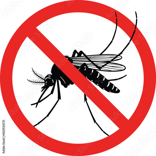 Vector art of mosquito prohibition sign