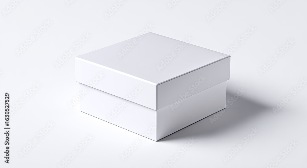 Fototapeta premium Blank white square gift box, simple and clean design