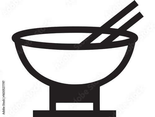Classic miso soup icon design in clean line illustration
