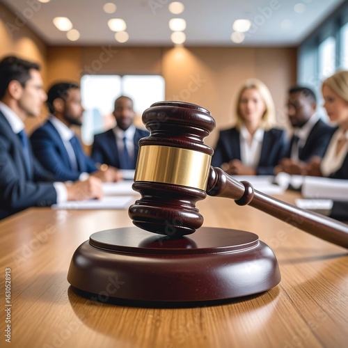 Lawsuit, legal team, meeting, gavel