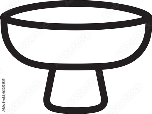 Creamy mushroom risotto plate icon in elegant line style