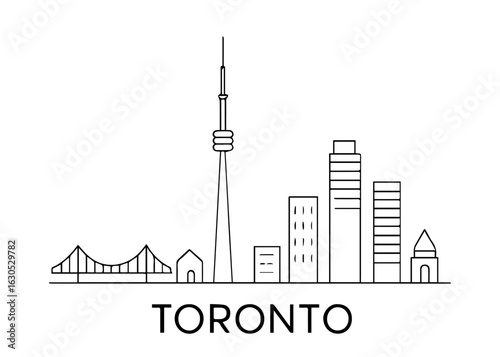 Toronto city skyline vector on white background
Vector line city skyline