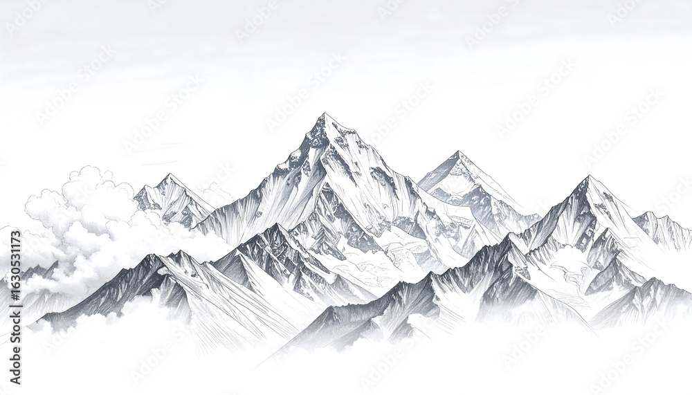 Obraz premium Snowy mountain range