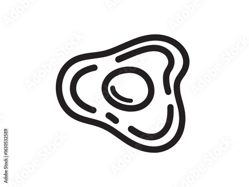 Freshly cooked omelette vector line art illustration
