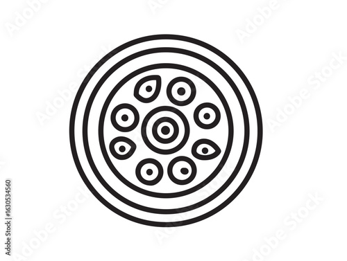 Crispy paratha with pickle icon in vector style