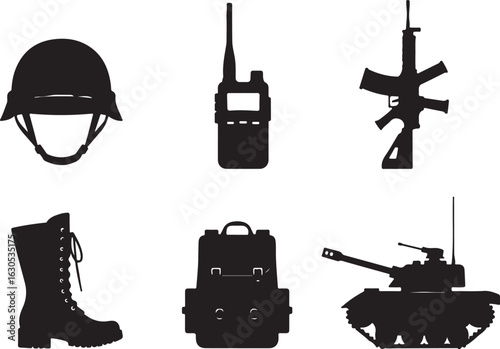 Powerful military equipment ready for deployment, defense forces
