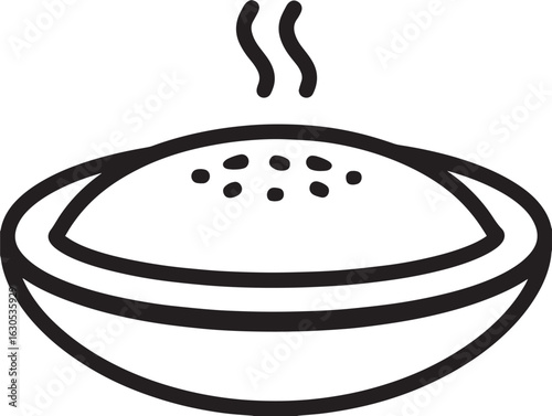 Flavorful pav bhaji icon in clean line art