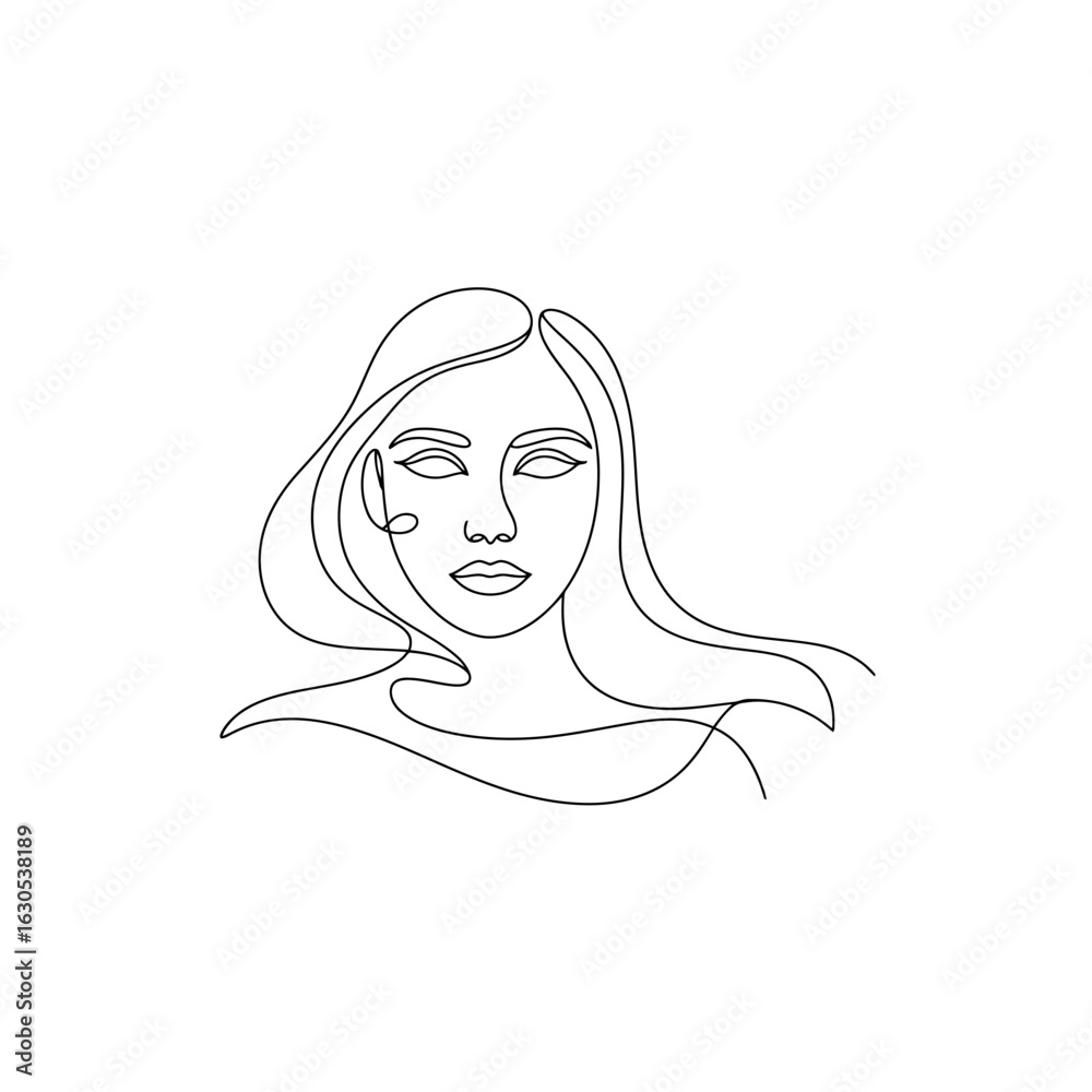 Elegant Female Portrait in Continuous Line Art Style Minimalist and Sophisticated Aesthetic Captivating Beauty Elegant Female Portrait in Continuous Line Art Style Minimalist and Sophisticated Aesthetic Captivating Beauty