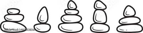 Stack of Stones Vector Illustration for Spa, Meditation, and Relaxation