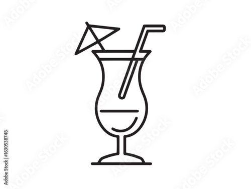 Refreshing pina colada drink icon in clean vector