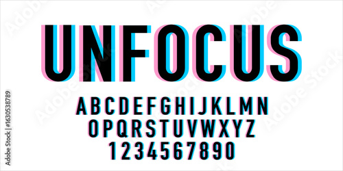 unfocus font Vector of modern abstract alphabet illustration