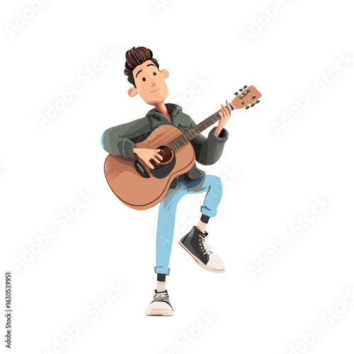 A Man Playing Guitar.
