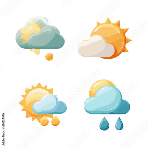 Weather icons showing different weather condition.