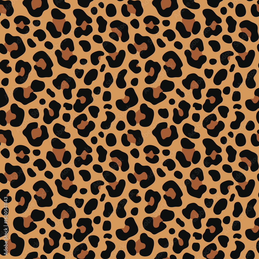 Fototapeta premium Leopard skin vector illustration seamless design