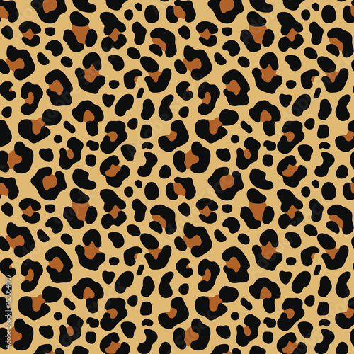 
Seamless animal leopard print, vector design with leopard spots