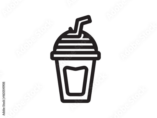 Healthy protein shake bottle icon in clean flat style