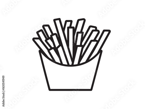 Poutine fries with gravy icon in modern vector