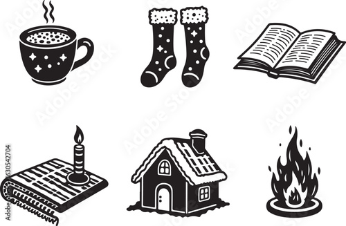 Get cozy with these holiday icons, perfect for winter projects