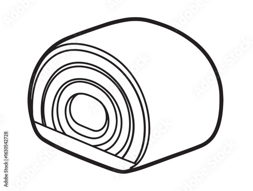 Colorful rainbow roll sushi icon in flat vector