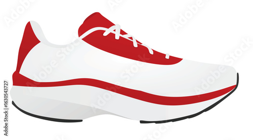 Red canvas sneaker. vector illustration	
