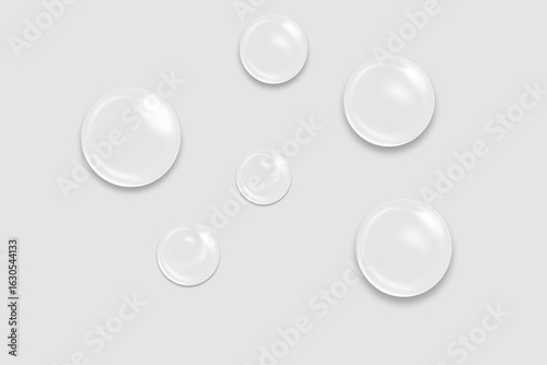 Realistic Shiny Water Droplets Isolated for Design, Shiny Bubble Texture for Graphic Design Projects