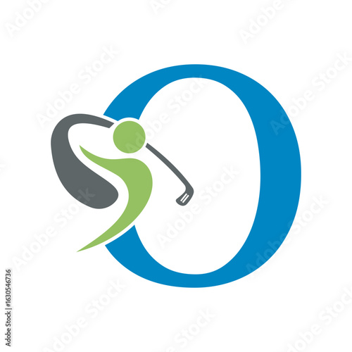Initial Letter O Golf Logo Design Concept For Hockey Club Symbol