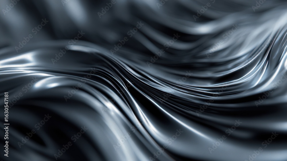 Obraz premium dark flowing silky fabric waves