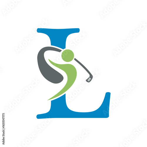 Initial Letter L Golf Logo Design Concept For Hockey Club Symbol