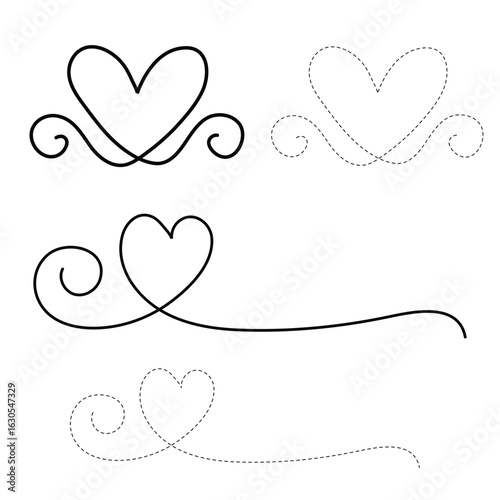 Heart and love sign in continuous one line drawing. Thin flourish and romantic symbol in simple linear style. Editable stroke. Minimalistic Doodle vector illustration stock illustration
Heart Shape, 