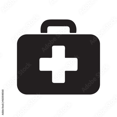 First aid kit icon, medical bag symbol