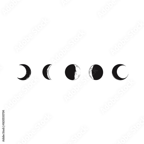 The different phases of the moon, a beautiful celestial display.