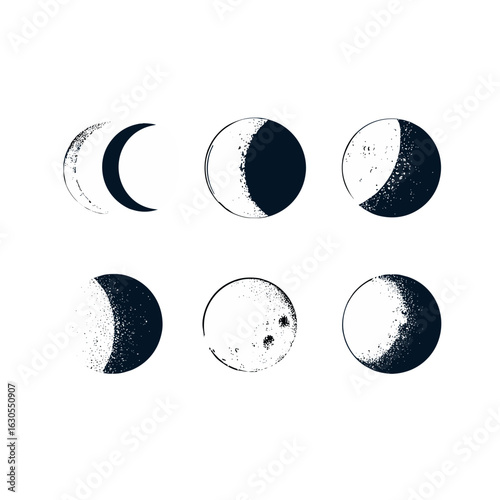 Phases of the moon on a simple layout.