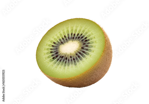 Freshly Cut Kiwi Fruit Showing Internal Details.