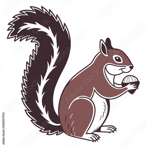 Wallpaper Mural squirrel with a nut with white background  Torontodigital.ca